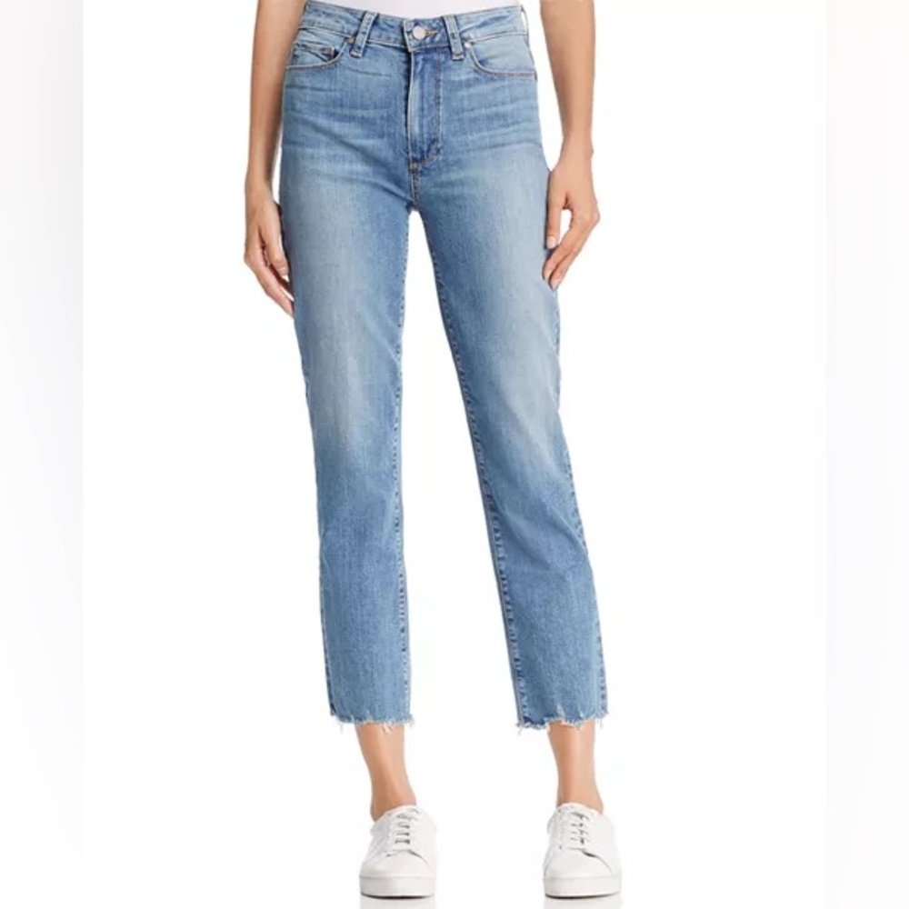 Paige Jacqueline Straight Distressed-Hem Jeans